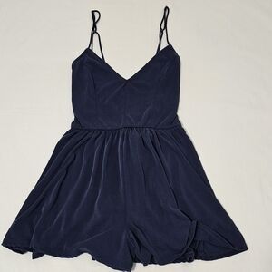 La Hearts Peony Romper by Pacsun Blue with Adjustable Straps Women's Medium